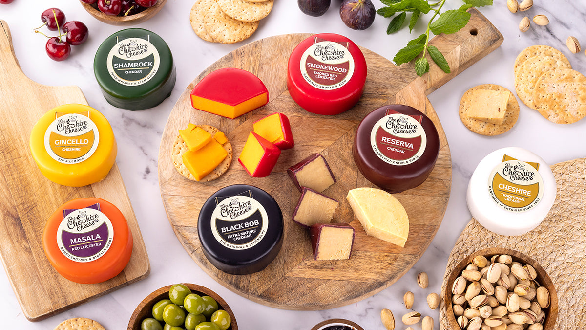 Full waxed cheese range on white board