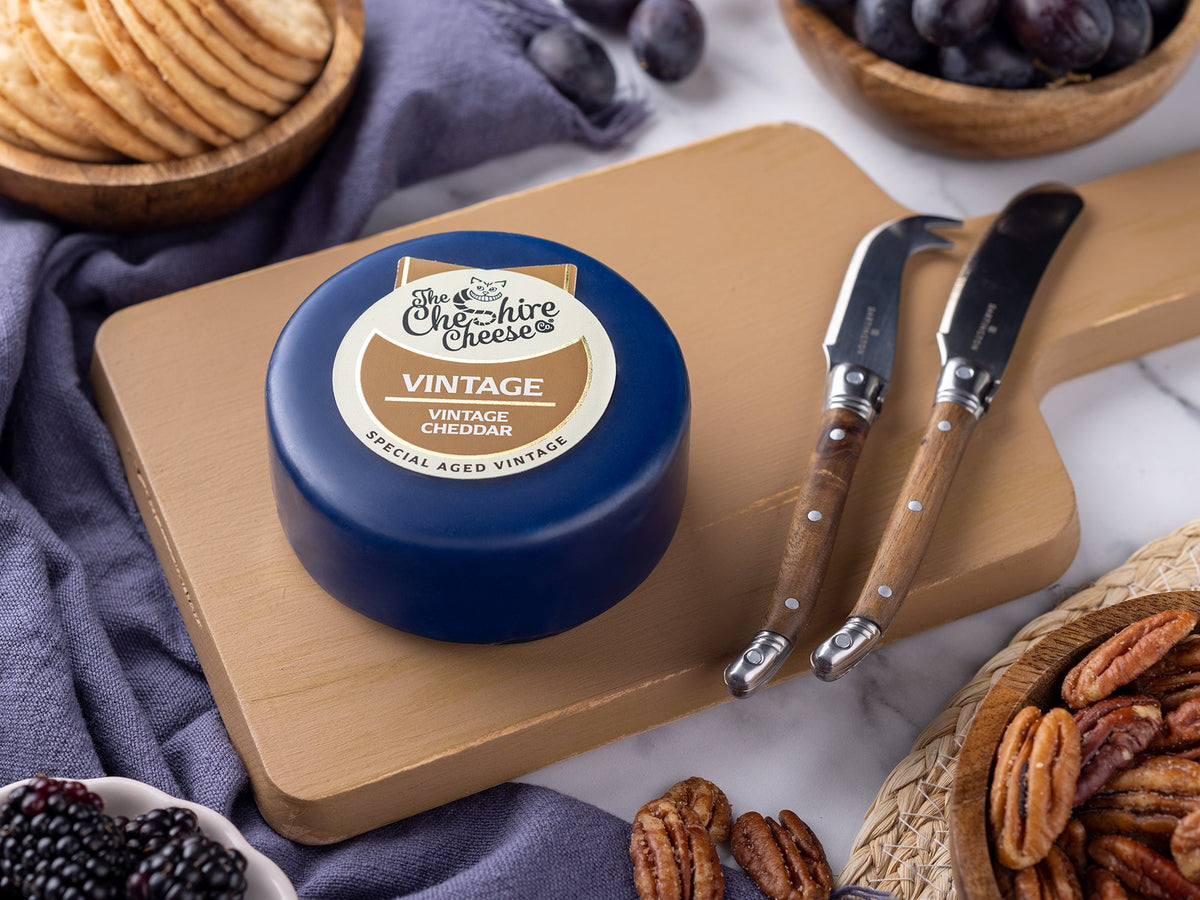 Vintage Extra Mature Cheddar waxed cheese truckle