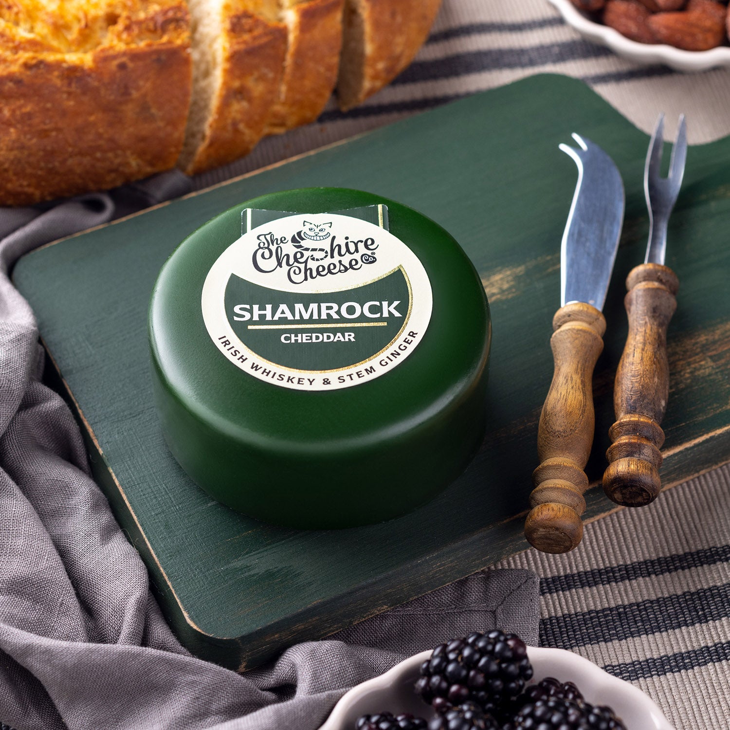 6 x Shamrock, Irish Whiskey & Ginger Cheddar Waxed Truckles