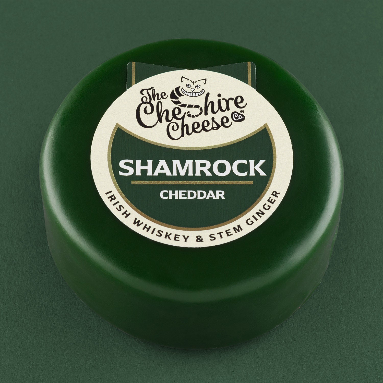 Shamrock - Irish Whiskey & Stem Ginger Cheddar Cheese - Waxed Truckle 200g