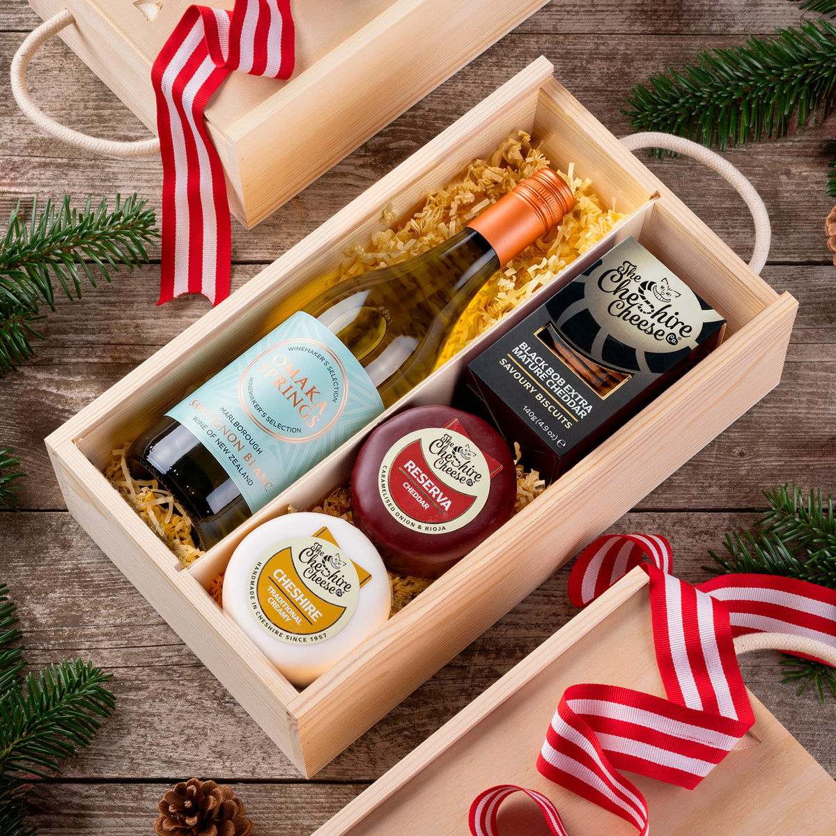 Duo of Cheese & White Wine Gift Box - The Cosy Night In