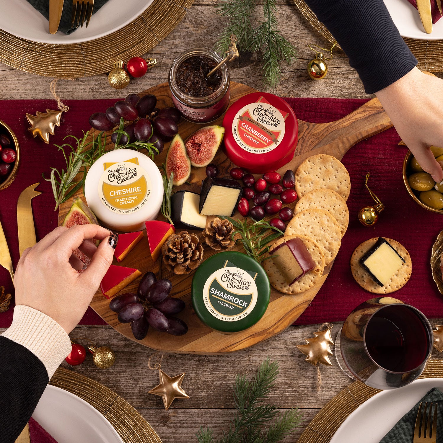 Cranberry - Cheshire and Cranberry Cheese - Waxed Truckle 200g