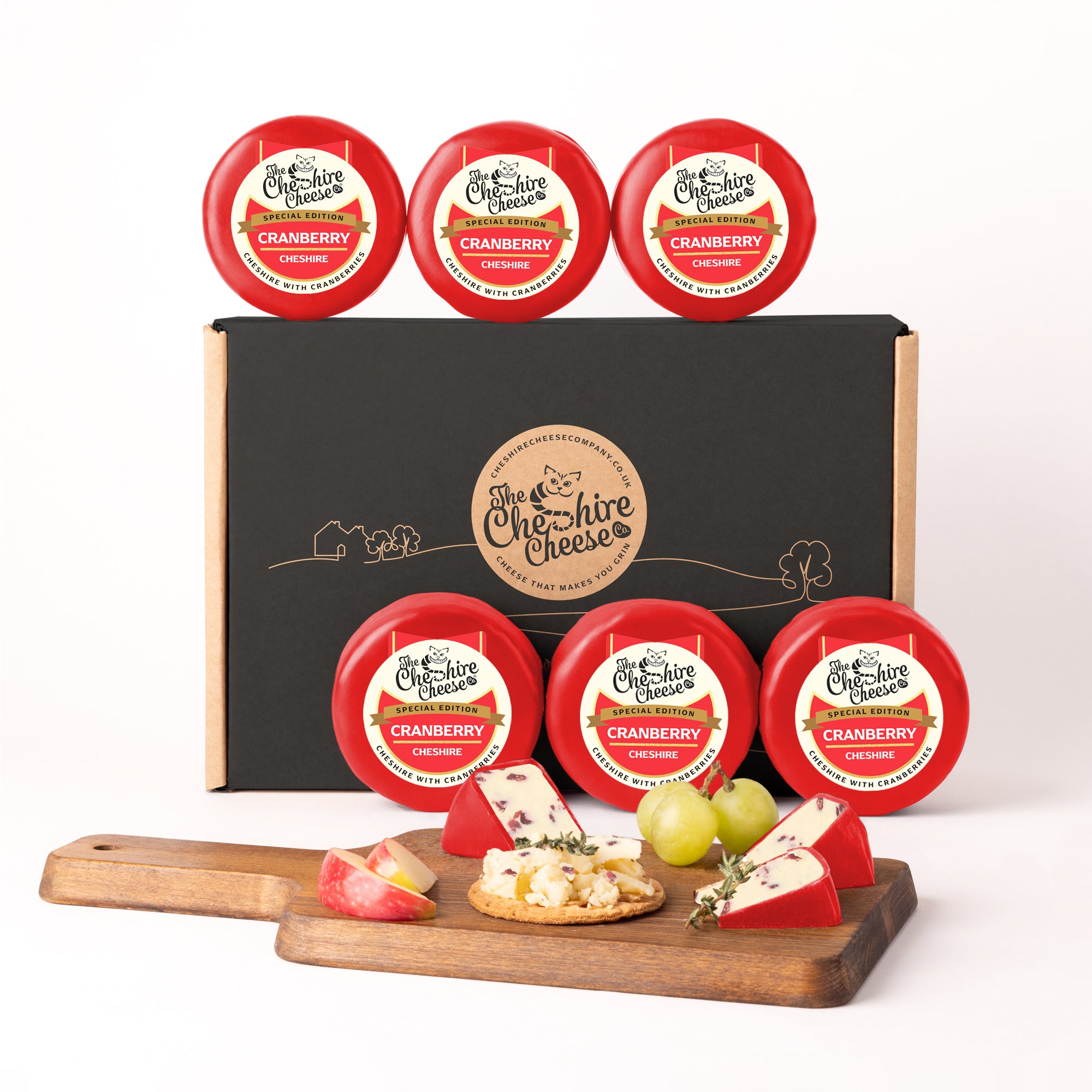 6 x Cranberry, Cranberry Cheshire Cheese Waxed Truckles