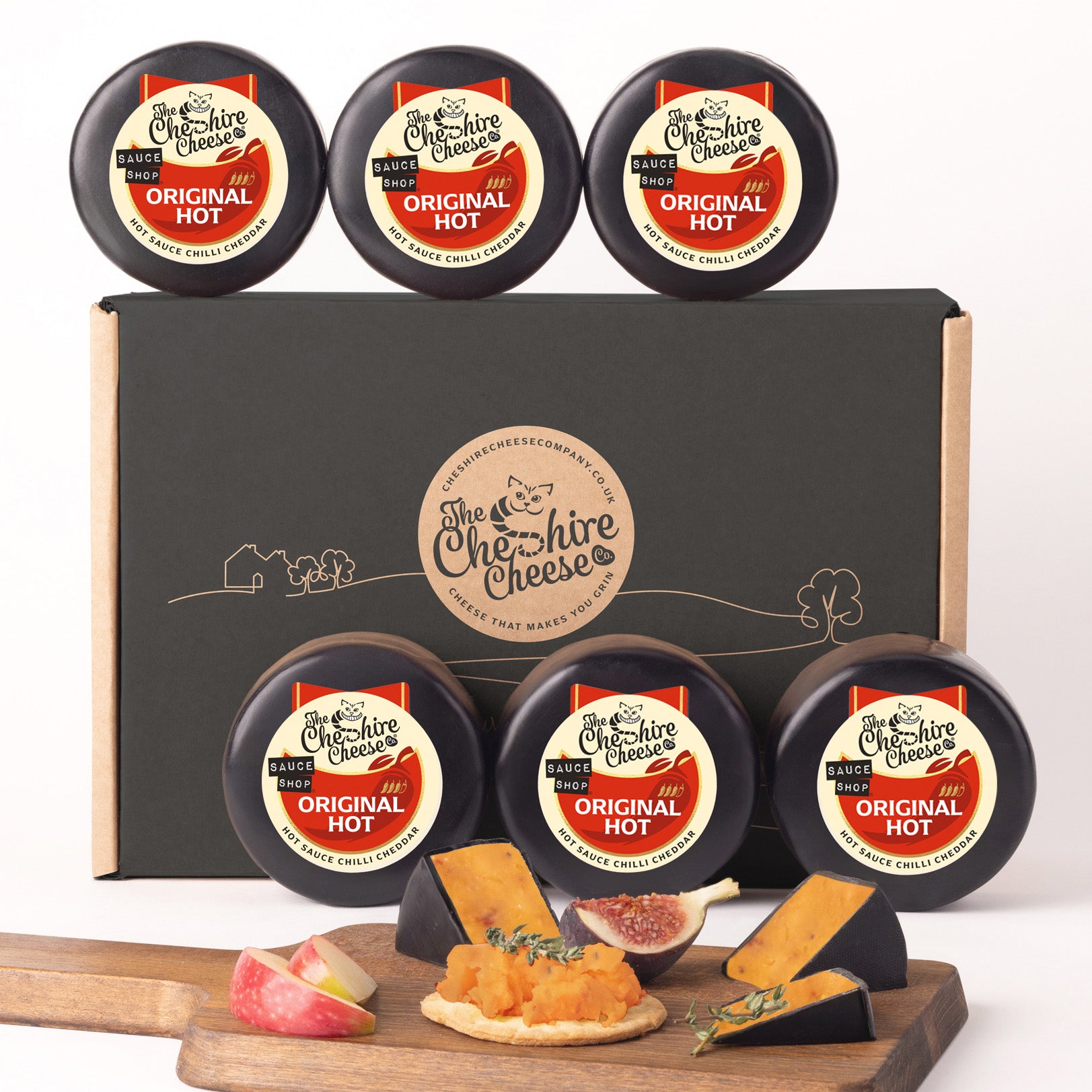 6 x Original Hot, Sauce Shop® Chilli Cheddar Waxed Truckles